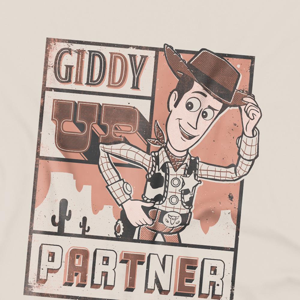 Natural - Side - Toy Story Unisex Adult Giddy Up Woody Back Print T-Shirt