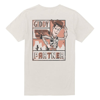 Natural - Pack Shot - Toy Story Unisex Adult Giddy Up Woody Back Print T-Shirt
