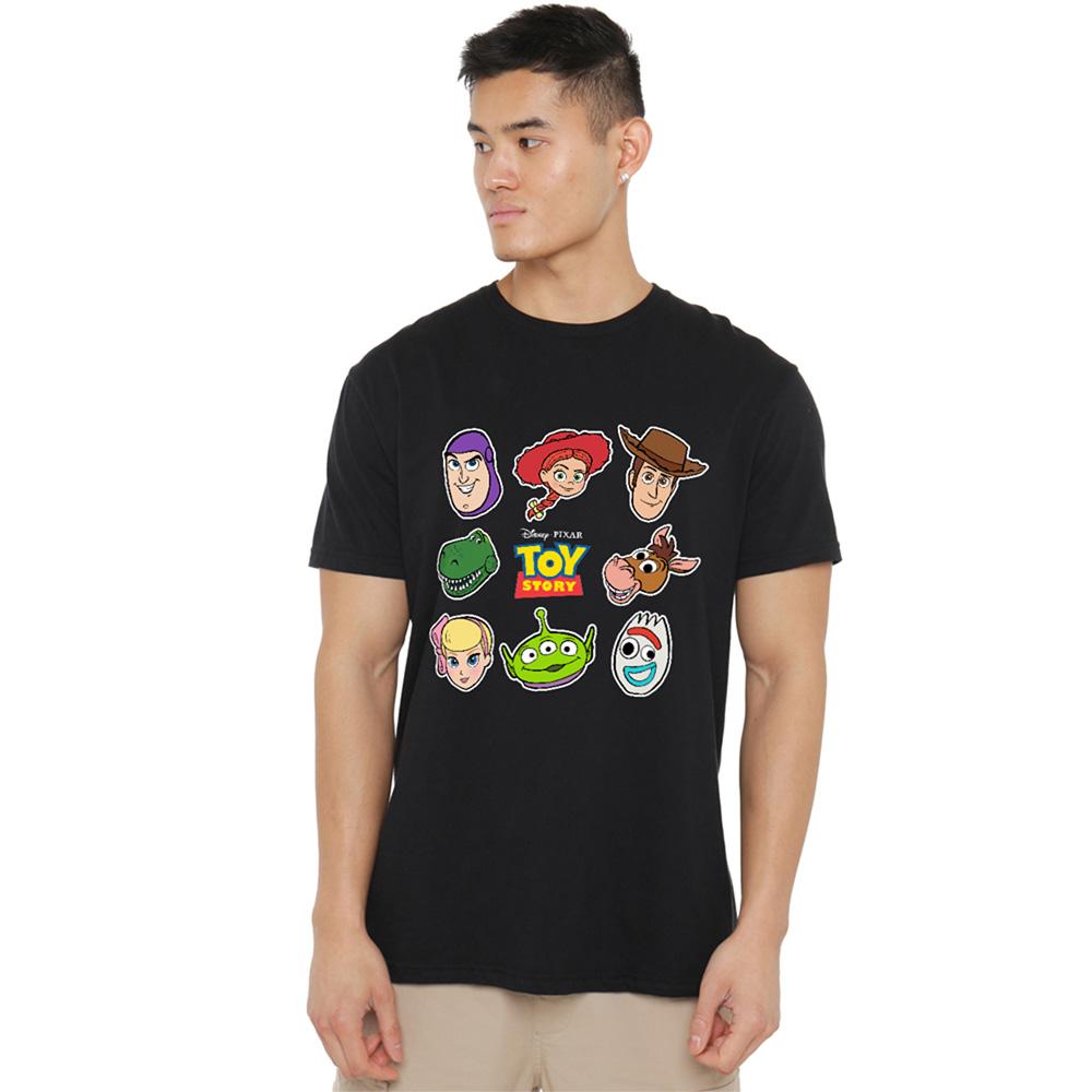 Black - Back - Toy Story Unisex Adult Character Faces T-Shirt