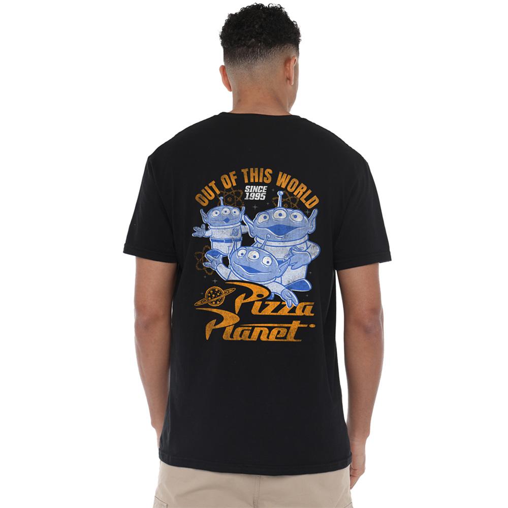 Black - Lifestyle - Toy Story Unisex Adult Pizza Planet Aliens Back Print T-Shirt