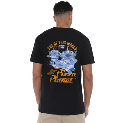 Black - Lifestyle - Toy Story Unisex Adult Pizza Planet Aliens Back Print T-Shirt