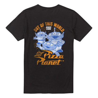 Black - Pack Shot - Toy Story Unisex Adult Pizza Planet Aliens Back Print T-Shirt