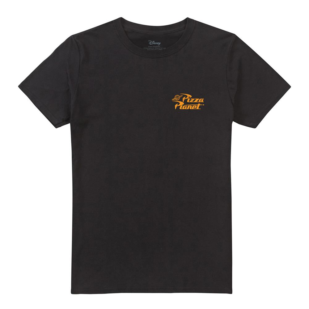 Black - Front - Toy Story Unisex Adult Pizza Planet Aliens Back Print T-Shirt