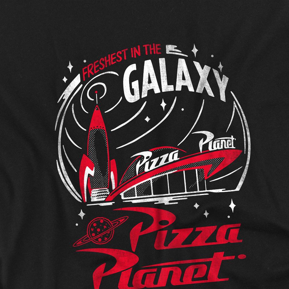 Black - Side - Toy Story Unisex Adult Pizza Planet Freshest Back Print T-Shirt