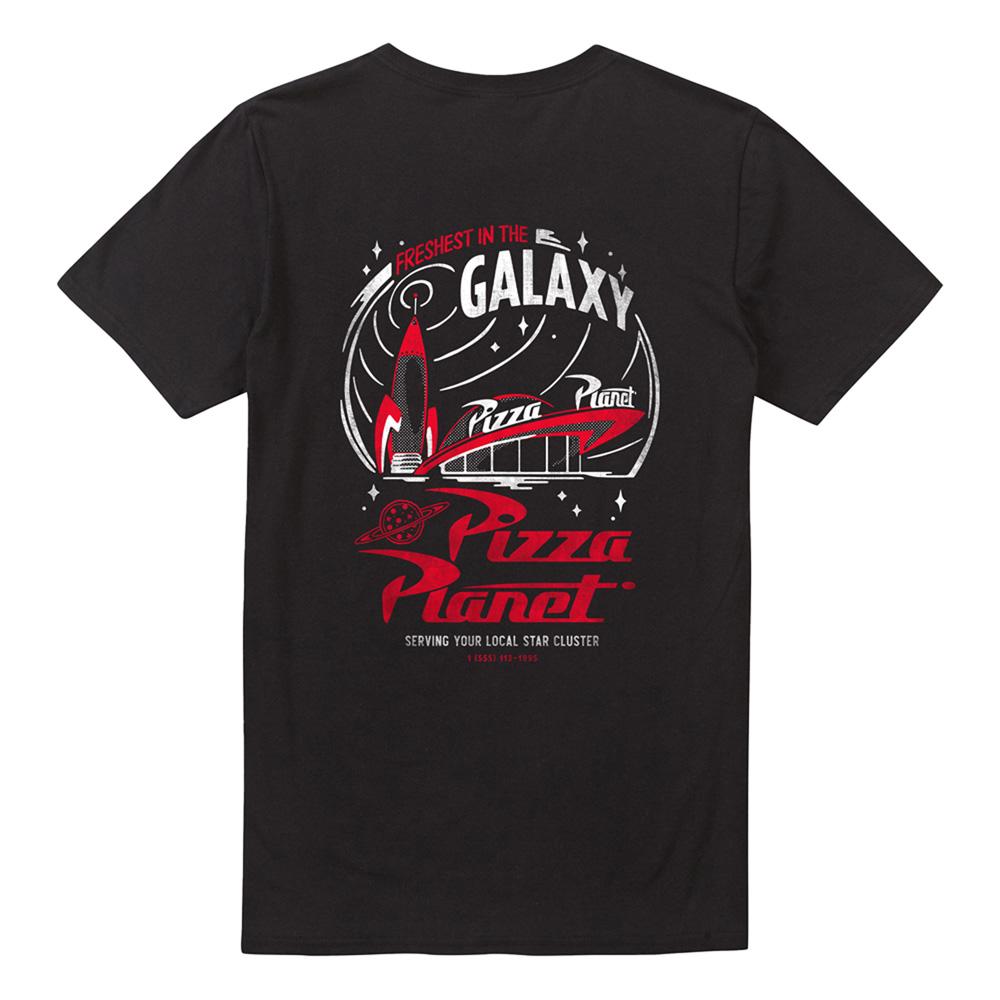 Black - Pack Shot - Toy Story Unisex Adult Pizza Planet Freshest Back Print T-Shirt
