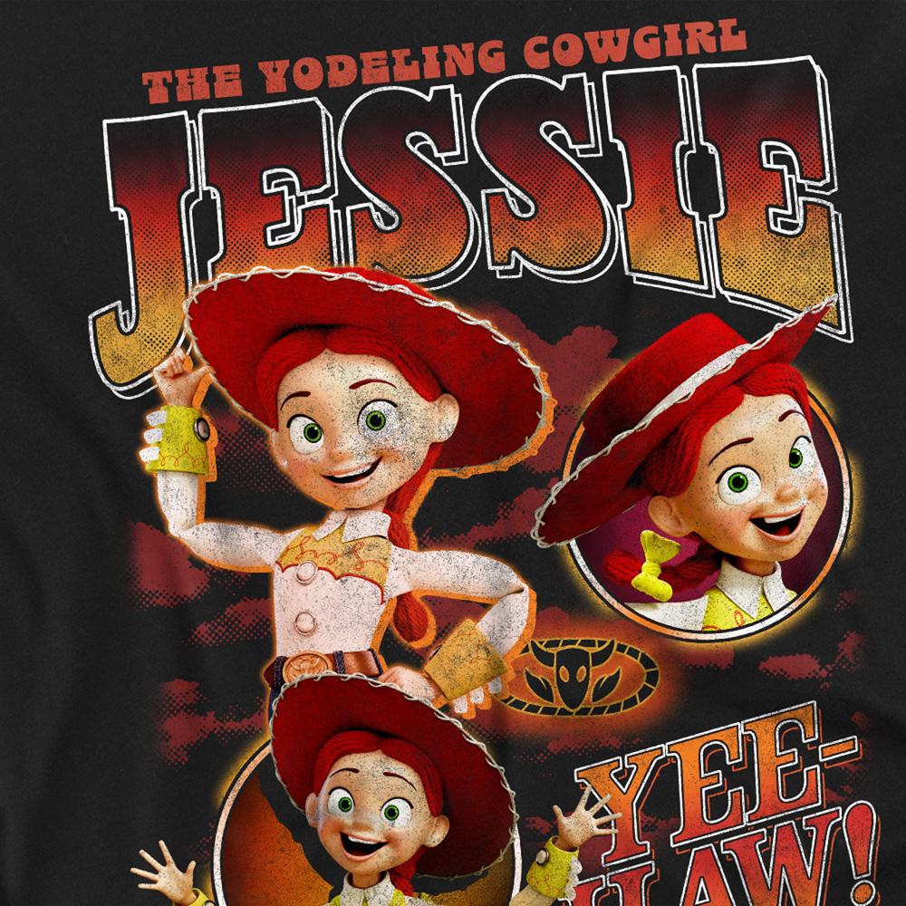 Black - Side - Toy Story Unisex Adult Cowgirl Jessie Homage T-Shirt