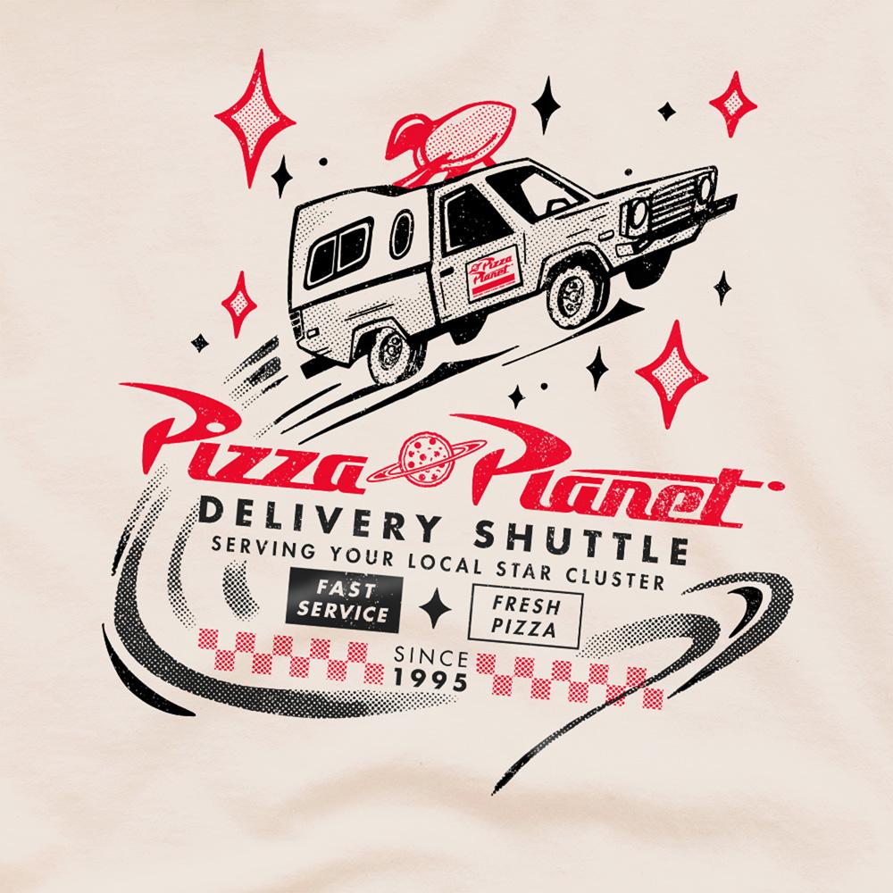 Natural - Side - Toy Story Unisex Adult Pizza Planet Delivery T-Shirt