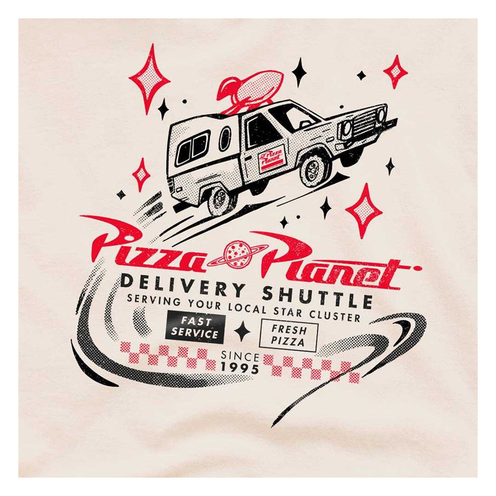 Natural - Side - Toy Story Unisex Adult Pizza Planet Delivery T-Shirt