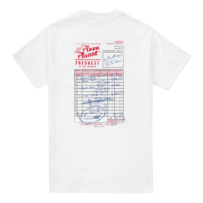 White - Back - Toy Story Unisex Adult Pizza Planet Menu Back Print T-Shirt