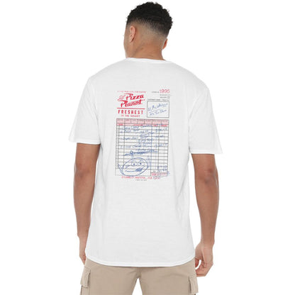 White - Pack Shot - Toy Story Unisex Adult Pizza Planet Menu Back Print T-Shirt