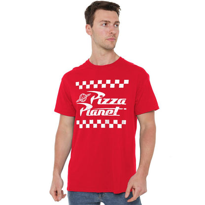 Red - Back - Toy Story Unisex Adult Pizza Planet Takeaway Logo T-Shirt