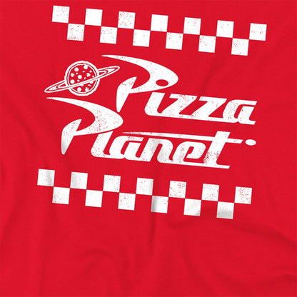 Red - Side - Toy Story Unisex Adult Pizza Planet Takeaway Logo T-Shirt