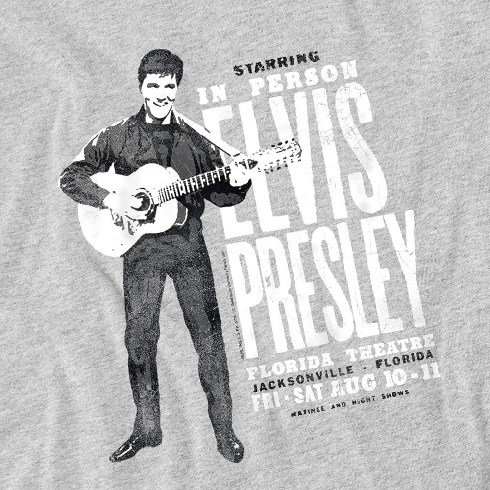 Athletic Heather - Side - Elvis Presley Unisex Adult In Person T-Shirt