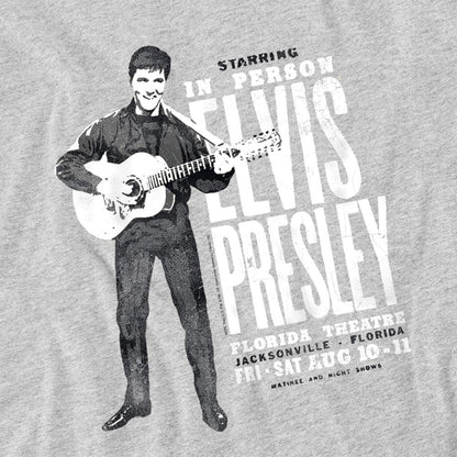 Athletic Heather - Side - Elvis Presley Unisex Adult In Person T-Shirt