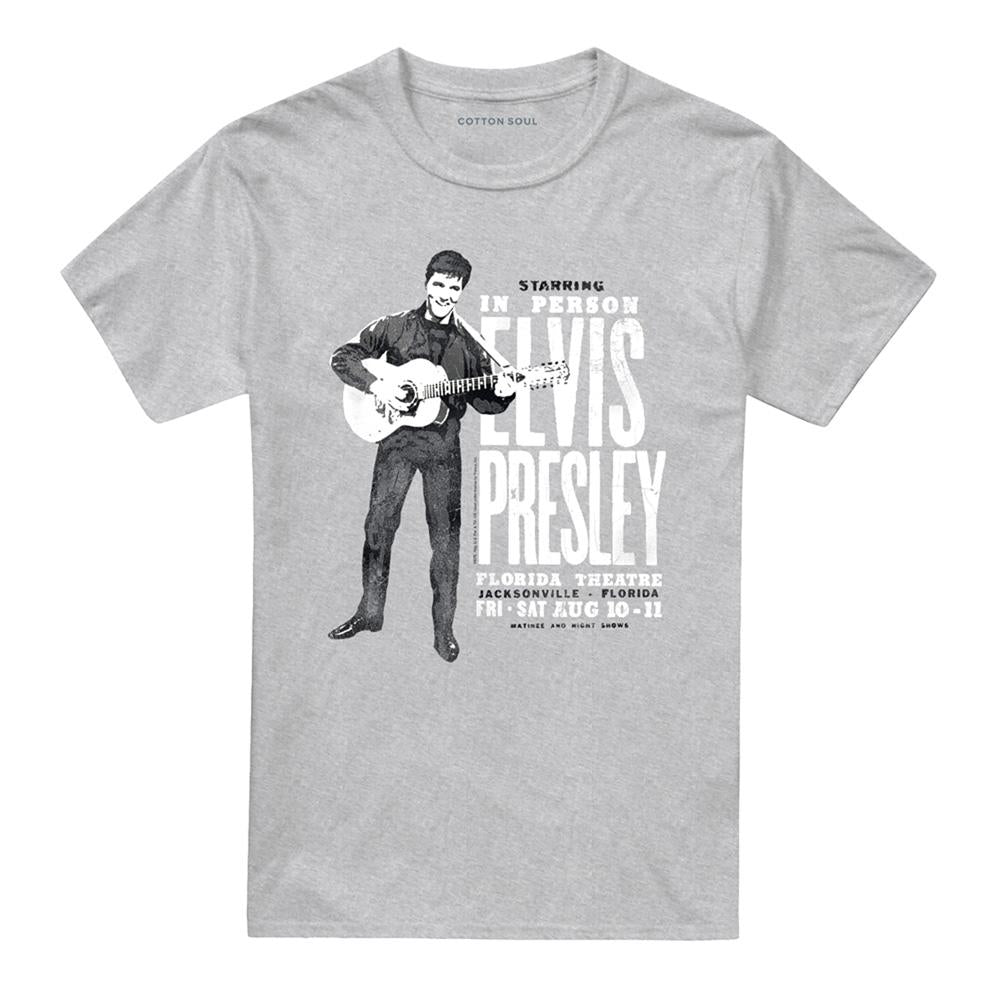 Athletic Heather - Front - Elvis Presley Unisex Adult In Person T-Shirt