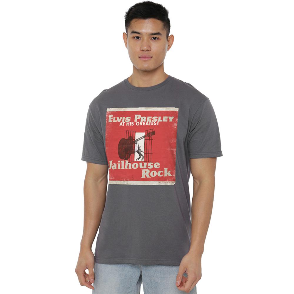 Charcoal - Back - Elvis Presley Unisex Adult Greatest T-Shirt