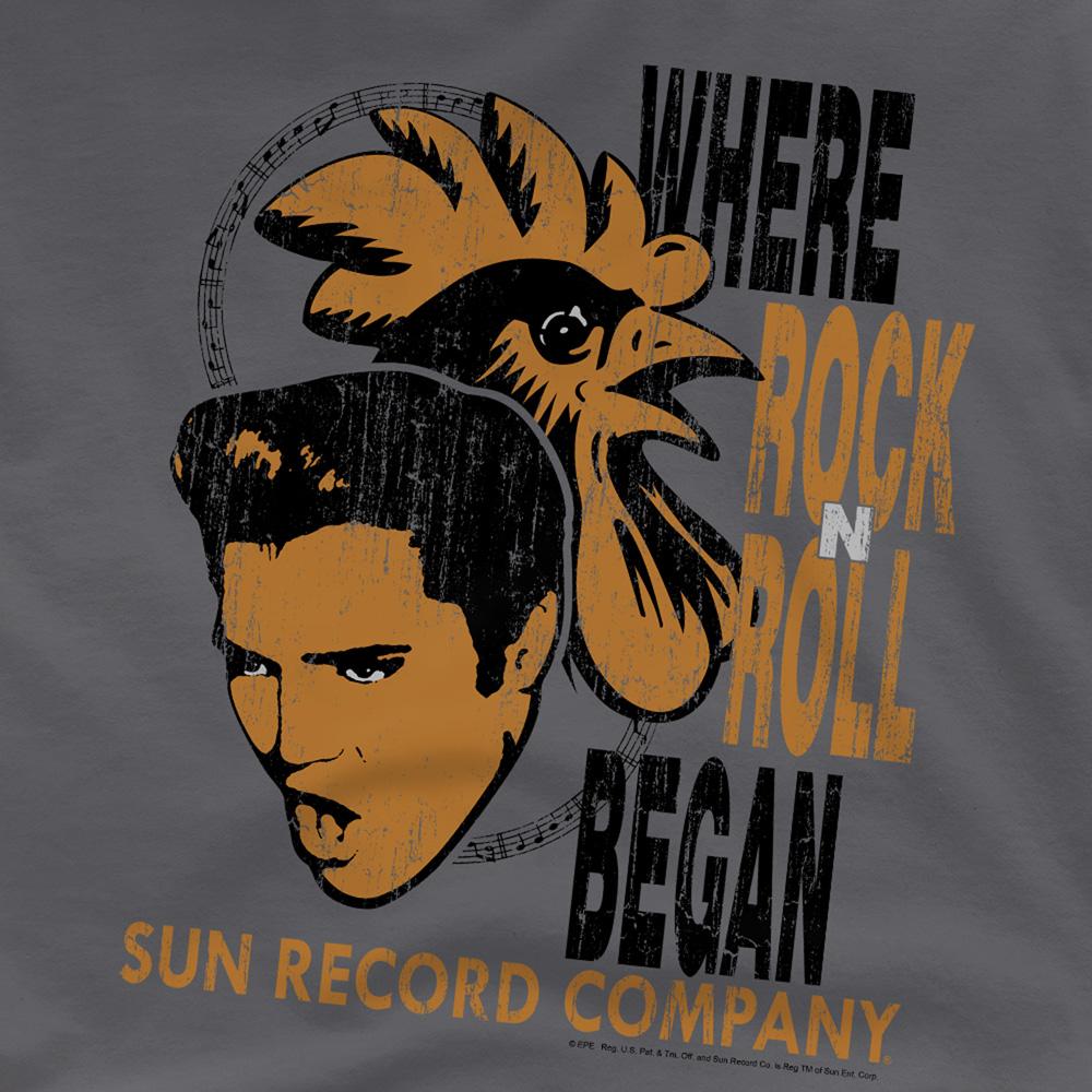 Charcoal - Side - Elvis Presley Unisex Adult Rooster T-Shirt
