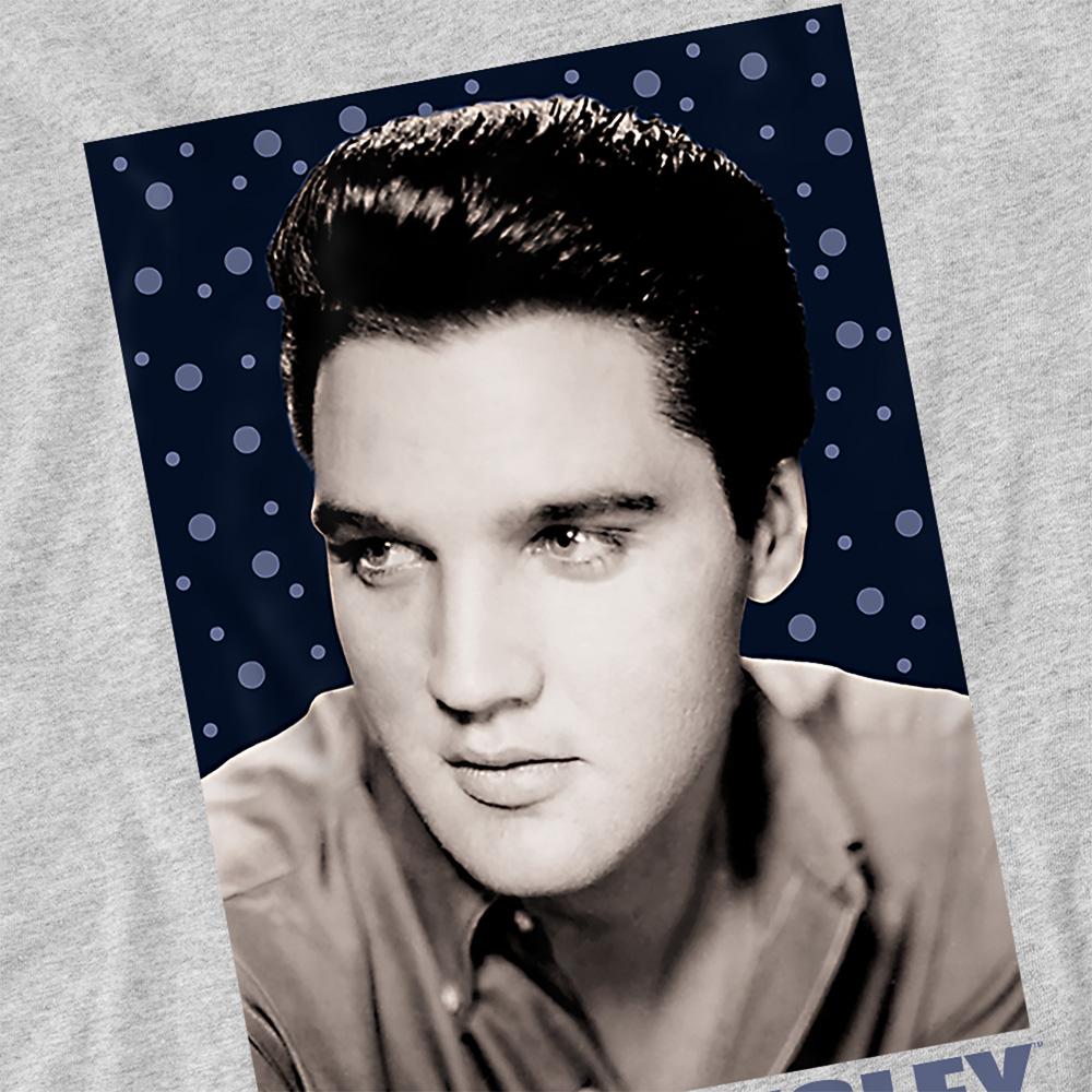 Athletic Heather - Side - Elvis Presley Unisex Adult Blue Sparkle T-Shirt