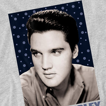 Athletic Heather - Side - Elvis Presley Unisex Adult Blue Sparkle T-Shirt