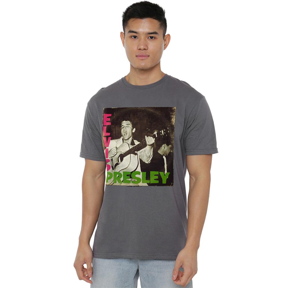 Charcoal - Back - Elvis Presley Unisex Adult First Lp T-Shirt