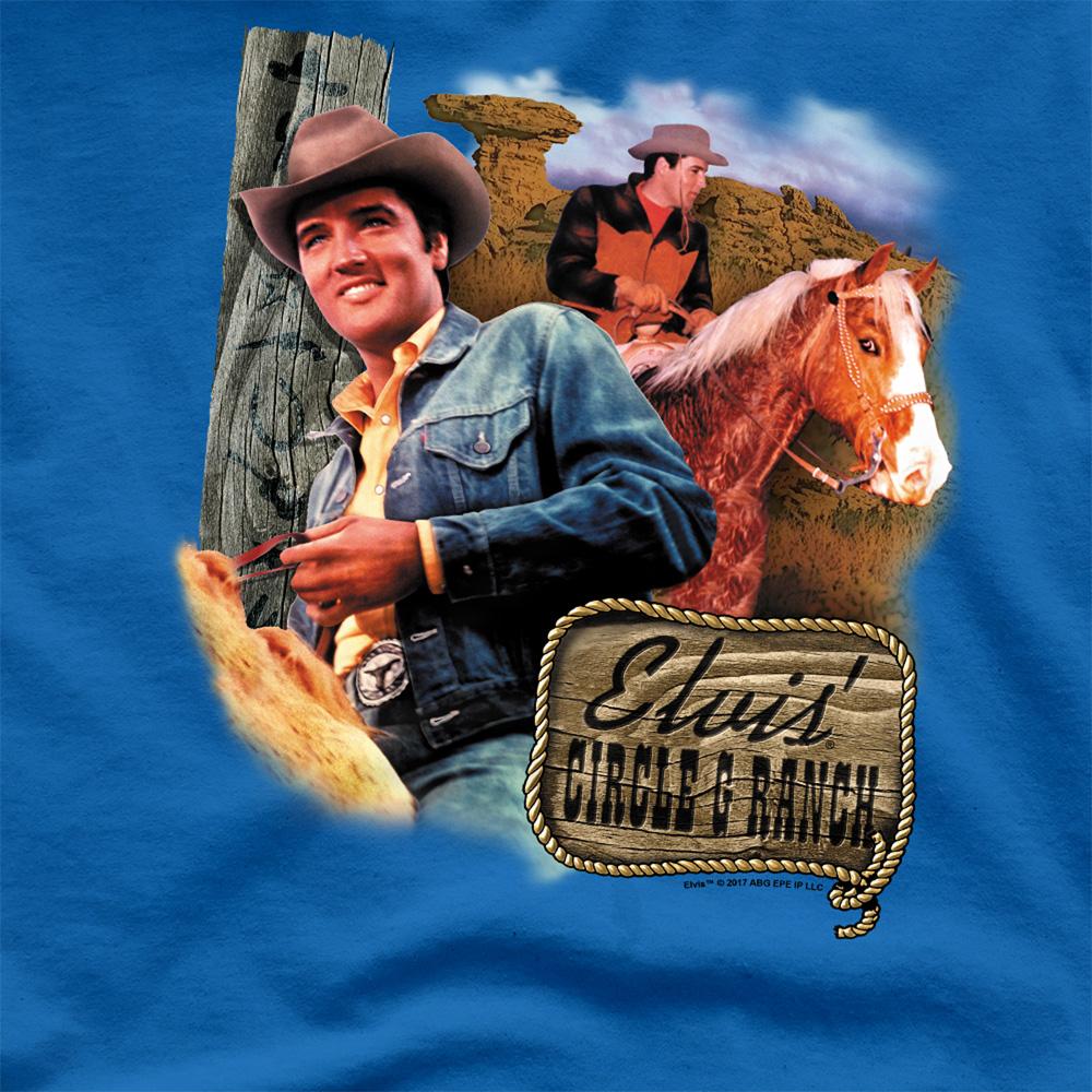 Royal Blue - Side - Elvis Presley Unisex Adult Ranch T-Shirt