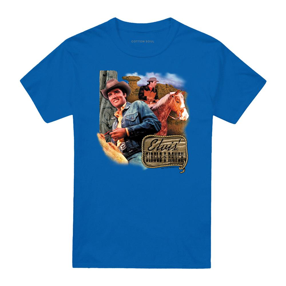 Royal Blue - Front - Elvis Presley Unisex Adult Ranch T-Shirt