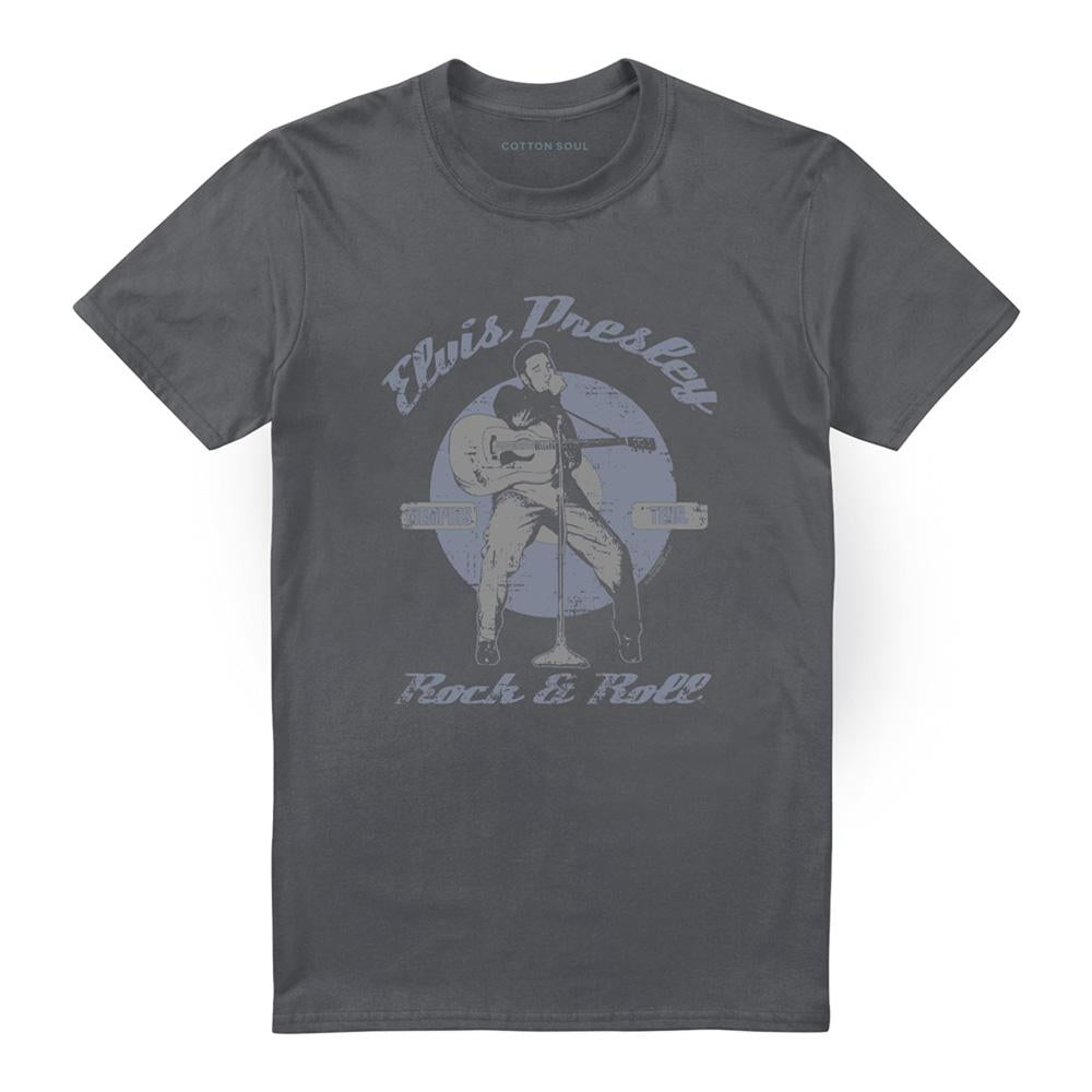 Charcoal - Front - Elvis Presley Unisex Adult Rock And Roll T-Shirt