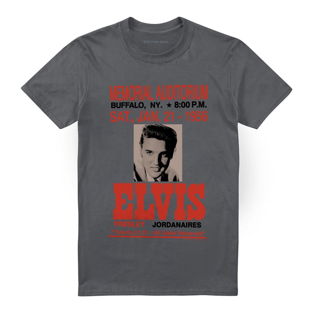 Charcoal - Front - Elvis Presley Unisex Adult Buffalo 1956 T-Shirt