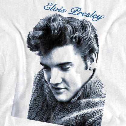 White - Side - Elvis Presley Unisex Adult Script & Sweater T-Shirt