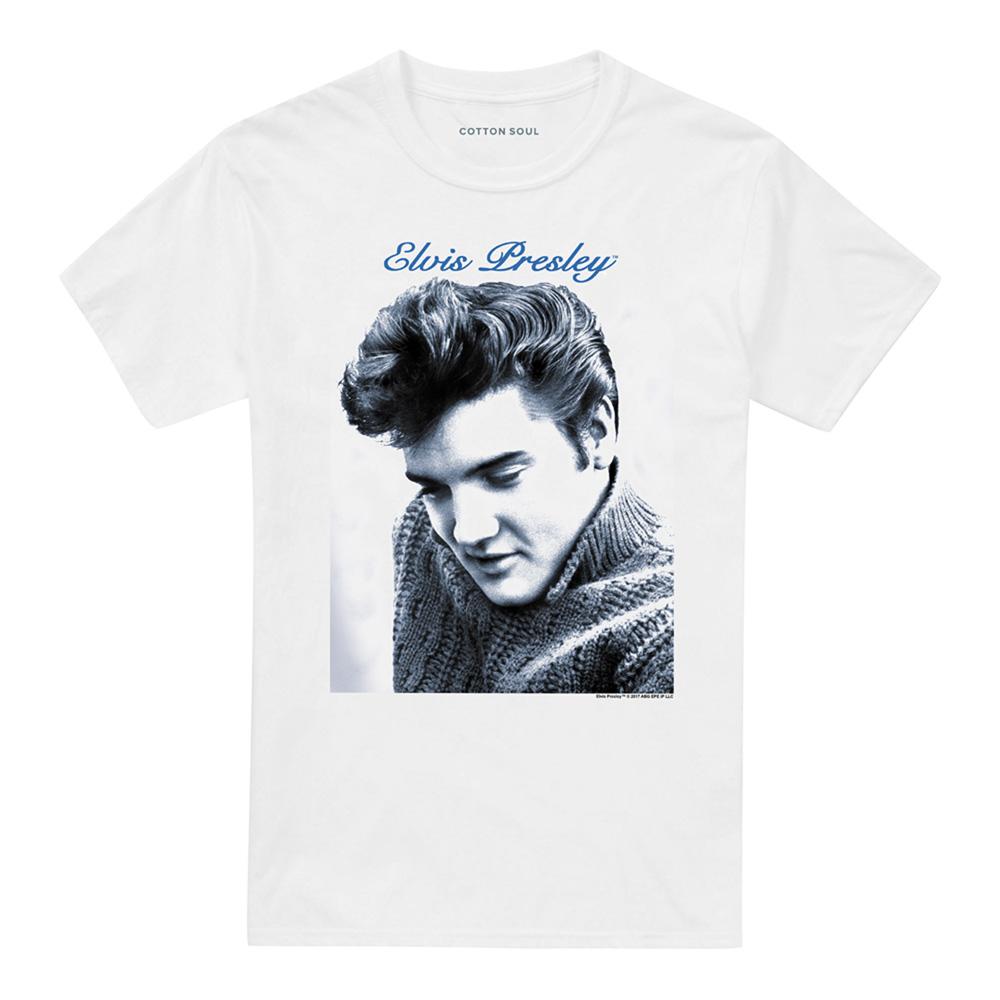 White - Front - Elvis Presley Unisex Adult Script & Sweater T-Shirt