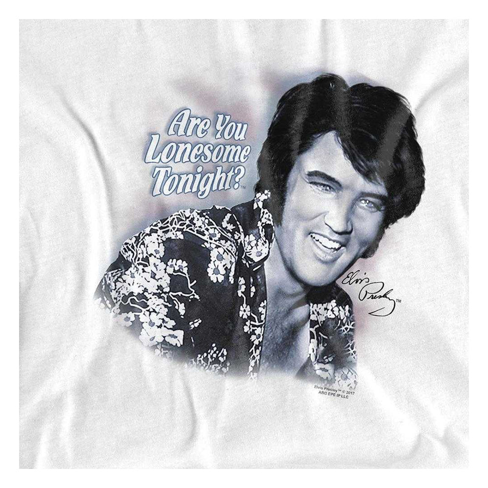 White - Side - Elvis Presley Unisex Adult Are You Lonesome Tonight? T-Shirt