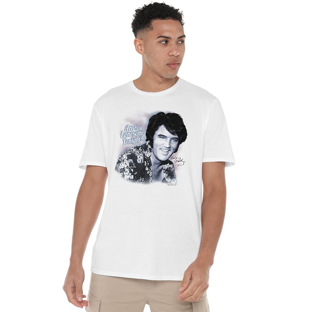 White - Lifestyle - Elvis Presley Unisex Adult Are You Lonesome Tonight? T-Shirt