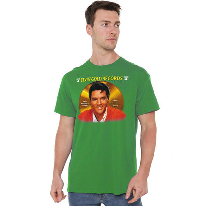 Kelly Green - Back - Elvis Presley Unisex Adult Gold Records T-Shirt