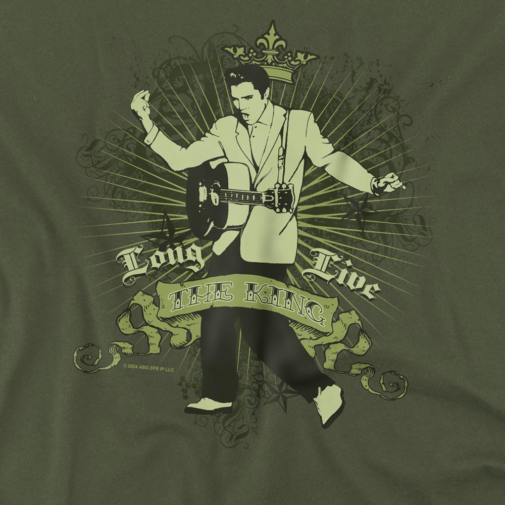 Military Green - Side - Elvis Presley Unisex Adult Long Live The King T-Shirt