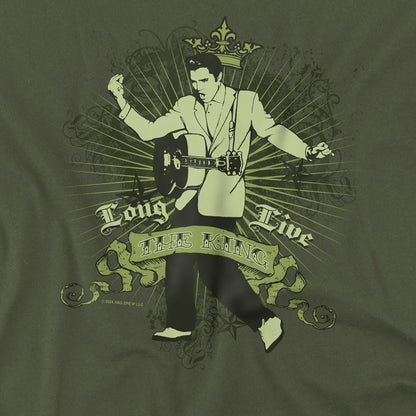 Military Green - Side - Elvis Presley Unisex Adult Long Live The King T-Shirt