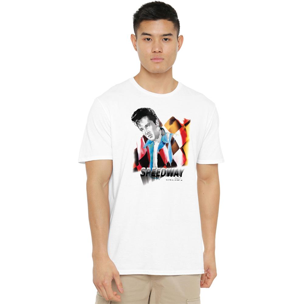 White - Back - Elvis Presley Unisex Adult Speedway T-Shirt