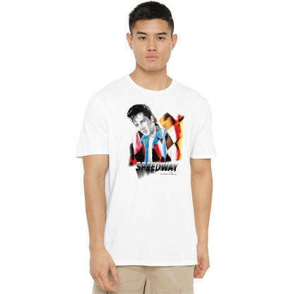 White - Back - Elvis Presley Unisex Adult Speedway T-Shirt