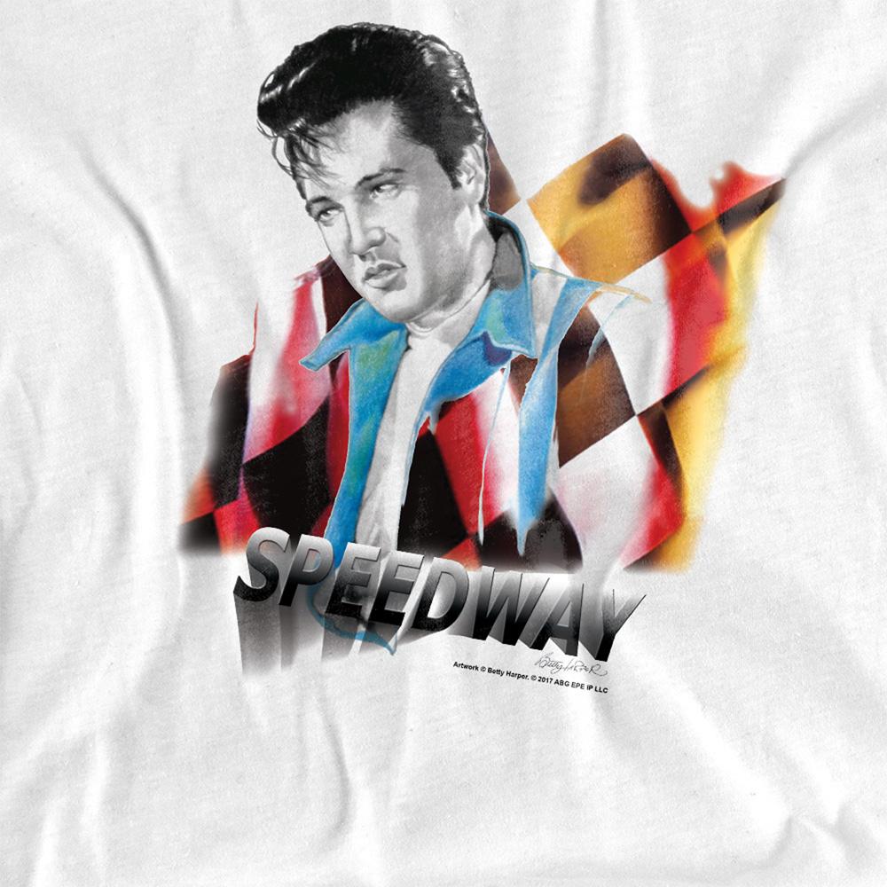 White - Side - Elvis Presley Unisex Adult Speedway T-Shirt