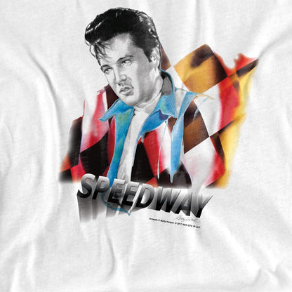 White - Side - Elvis Presley Unisex Adult Speedway T-Shirt