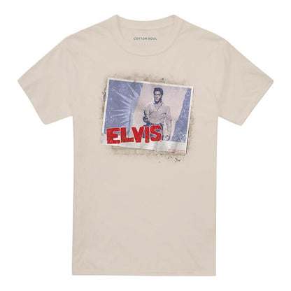 Sand - Front - Elvis Presley Unisex Adult Tough Guy Poster T-Shirt