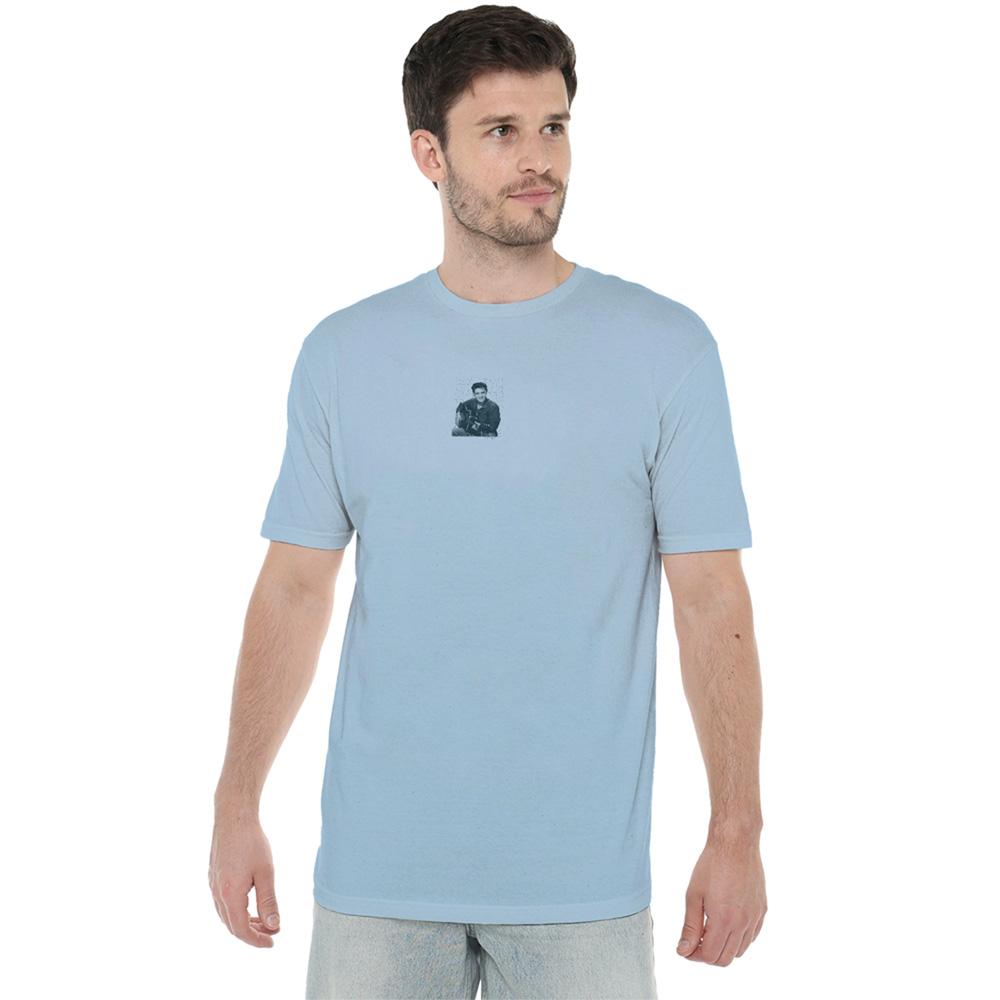 Light Blue - Back - Elvis Presley Unisex Adult Repeat T-Shirt