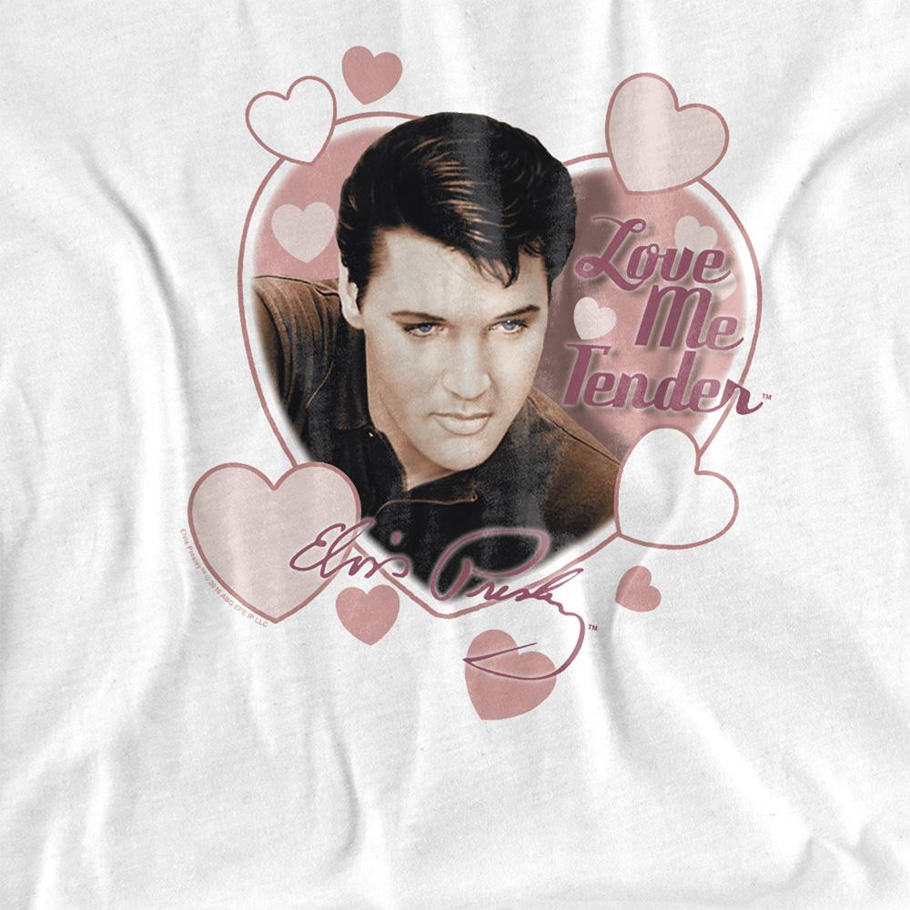 White - Side - Elvis Presley Unisex Adult Love Me Tender T-Shirt