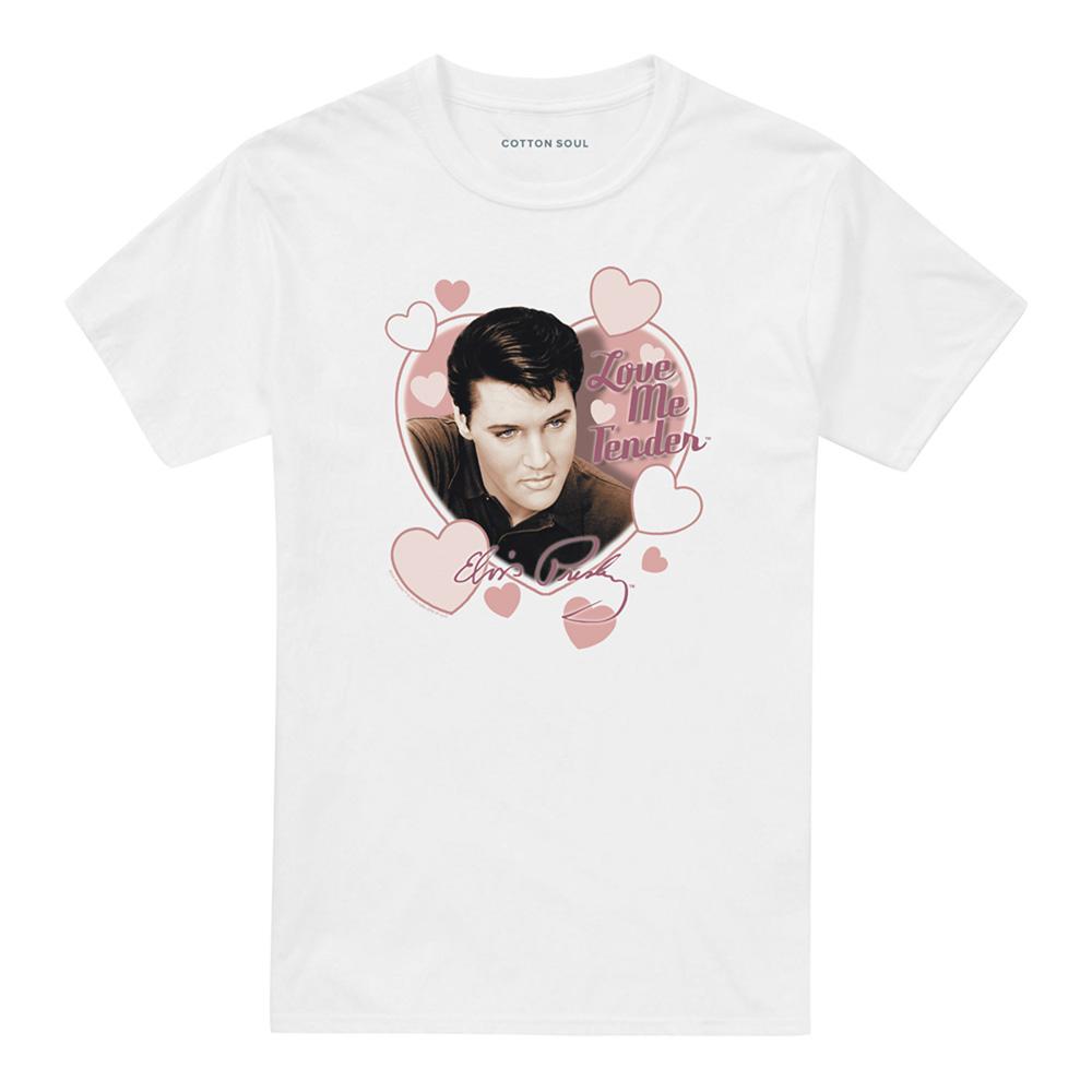 White - Front - Elvis Presley Unisex Adult Love Me Tender T-Shirt