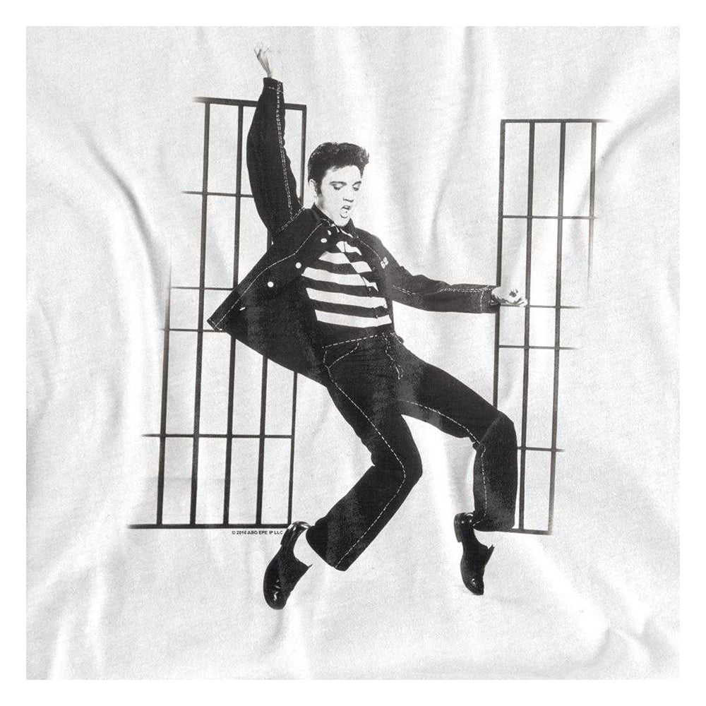 White - Side - Elvis Presley Unisex Adult Jailhouse Rock T-Shirt