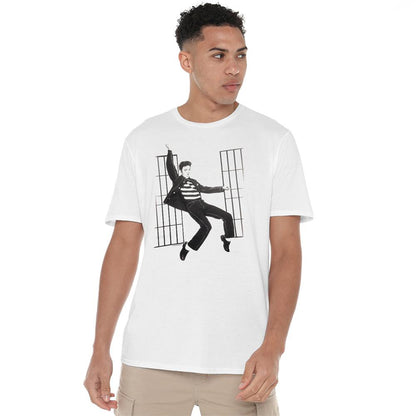 White - Lifestyle - Elvis Presley Unisex Adult Jailhouse Rock T-Shirt