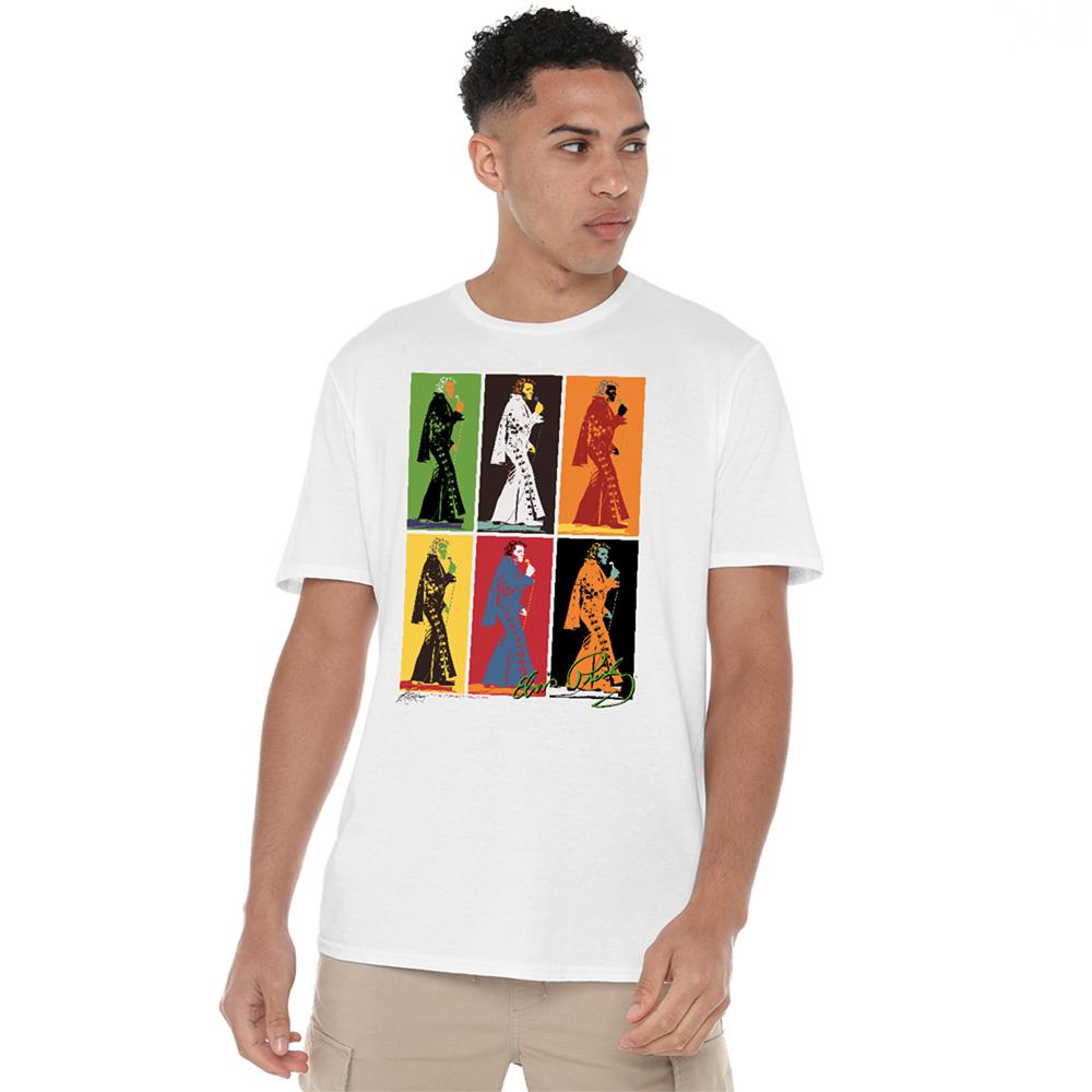White - Back - Elvis Presley Unisex Adult Retro Boxes T-Shirt