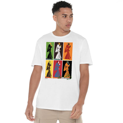 White - Back - Elvis Presley Unisex Adult Retro Boxes T-Shirt