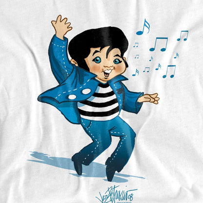 White - Side - Elvis Presley Unisex Adult Lil Jailbird T-Shirt