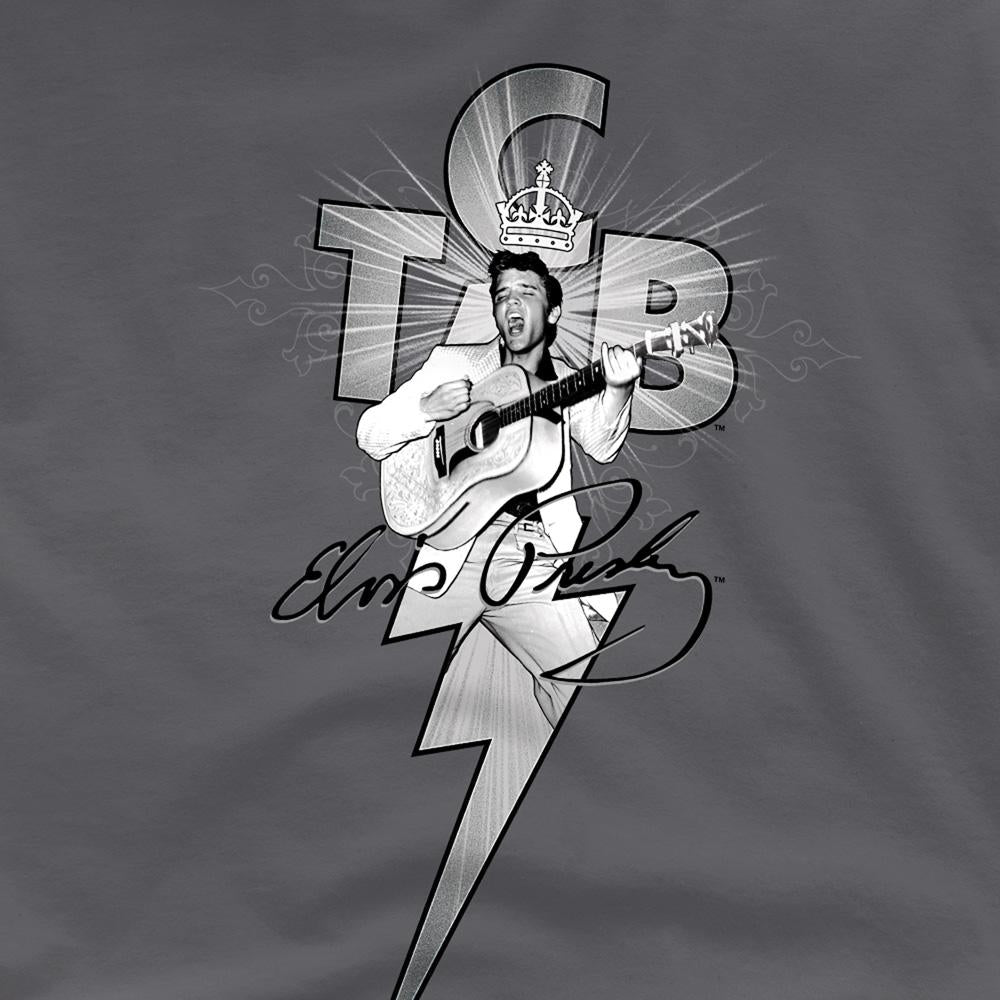 Charcoal - Side - Elvis Presley Unisex Adult TCB Ornate T-Shirt