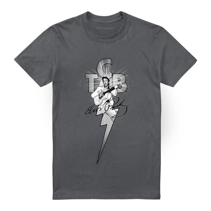 Charcoal - Front - Elvis Presley Unisex Adult TCB Ornate T-Shirt